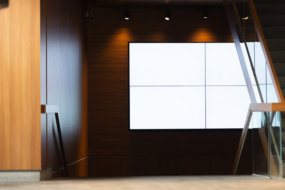 Retail video wall — multi-panel display in a showroom or store