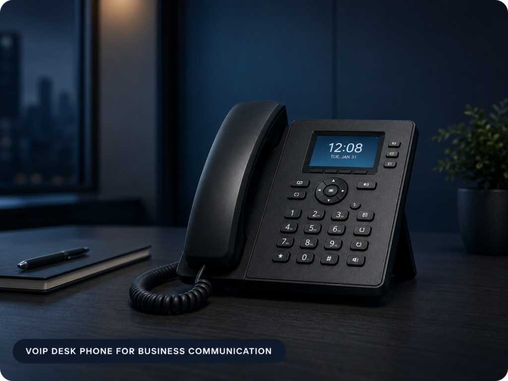 VoIP desk phone over structured cabling